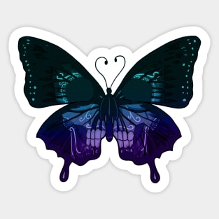 Gradient butterfly skull Sticker